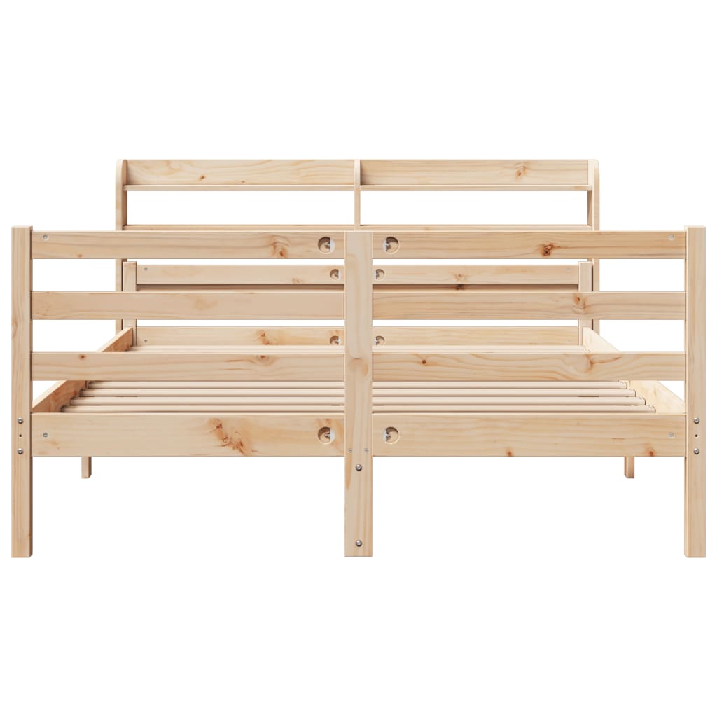 Bedframe met hoofdbord massief grenenhout 150x200 cm is nu te koop bij PeponiXL, paradijselijk wonen!