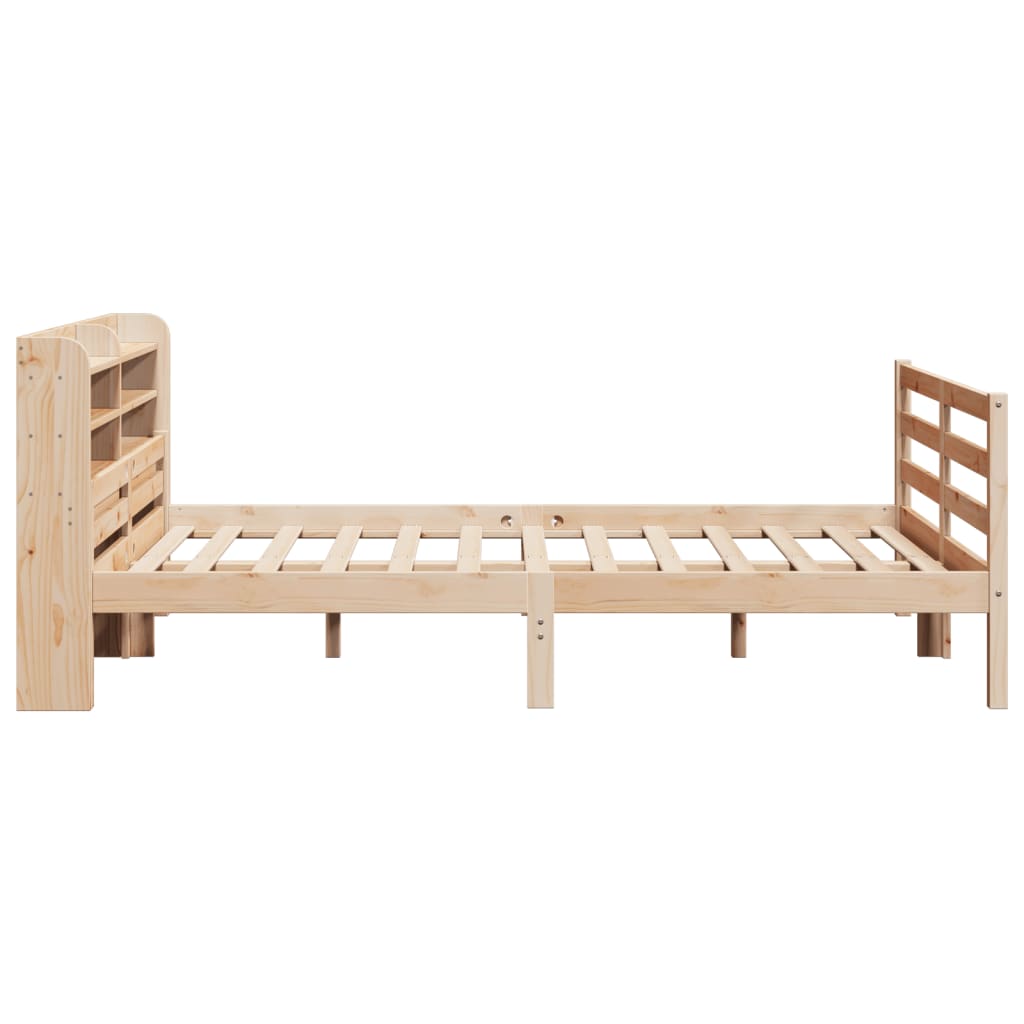 Bedframe met hoofdbord massief grenenhout 150x200 cm is nu te koop bij PeponiXL, paradijselijk wonen!