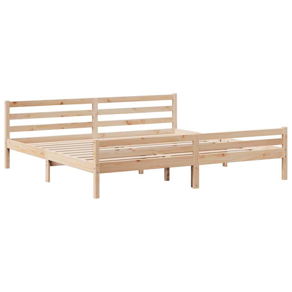 Bedframe met hoofdbord massief grenenhout 200x200 cm is nu te koop bij PeponiXL, paradijselijk wonen!