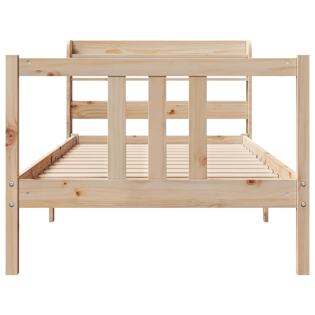 Bedframe met hoofdbord massief grenenhout 75x190 cm is nu te koop bij PeponiXL, paradijselijk wonen!