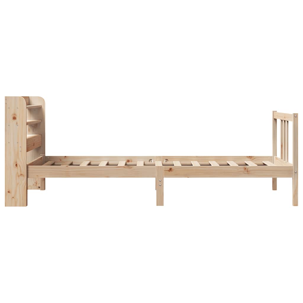 Bedframe met hoofdbord massief grenenhout 75x190 cm is nu te koop bij PeponiXL, paradijselijk wonen!