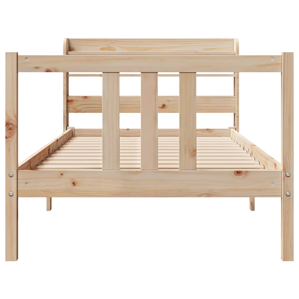 Bedframe met hoofdbord massief grenenhout 90x190 cm is nu te koop bij PeponiXL, paradijselijk wonen!