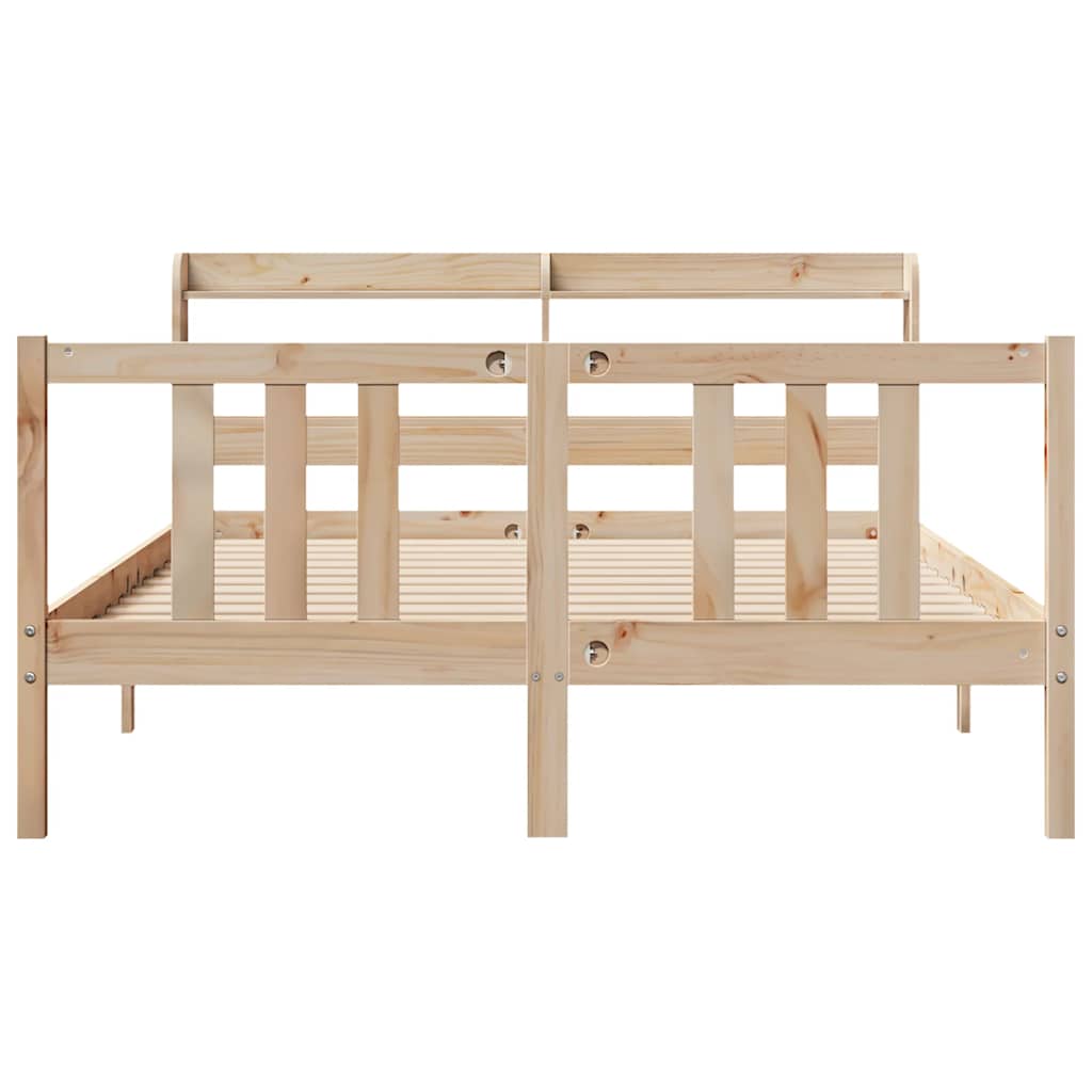 Bedframe met hoofdbord massief grenenhout 135x190 cm is nu te koop bij PeponiXL, paradijselijk wonen!