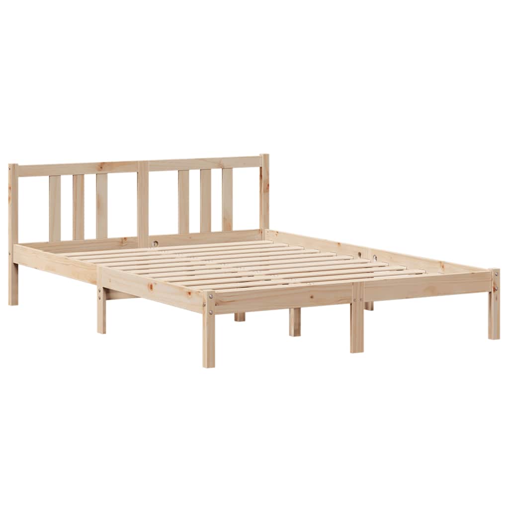 Bedframe met hoofdbord massief grenenhout 135x190 cm is nu te koop bij PeponiXL, paradijselijk wonen!