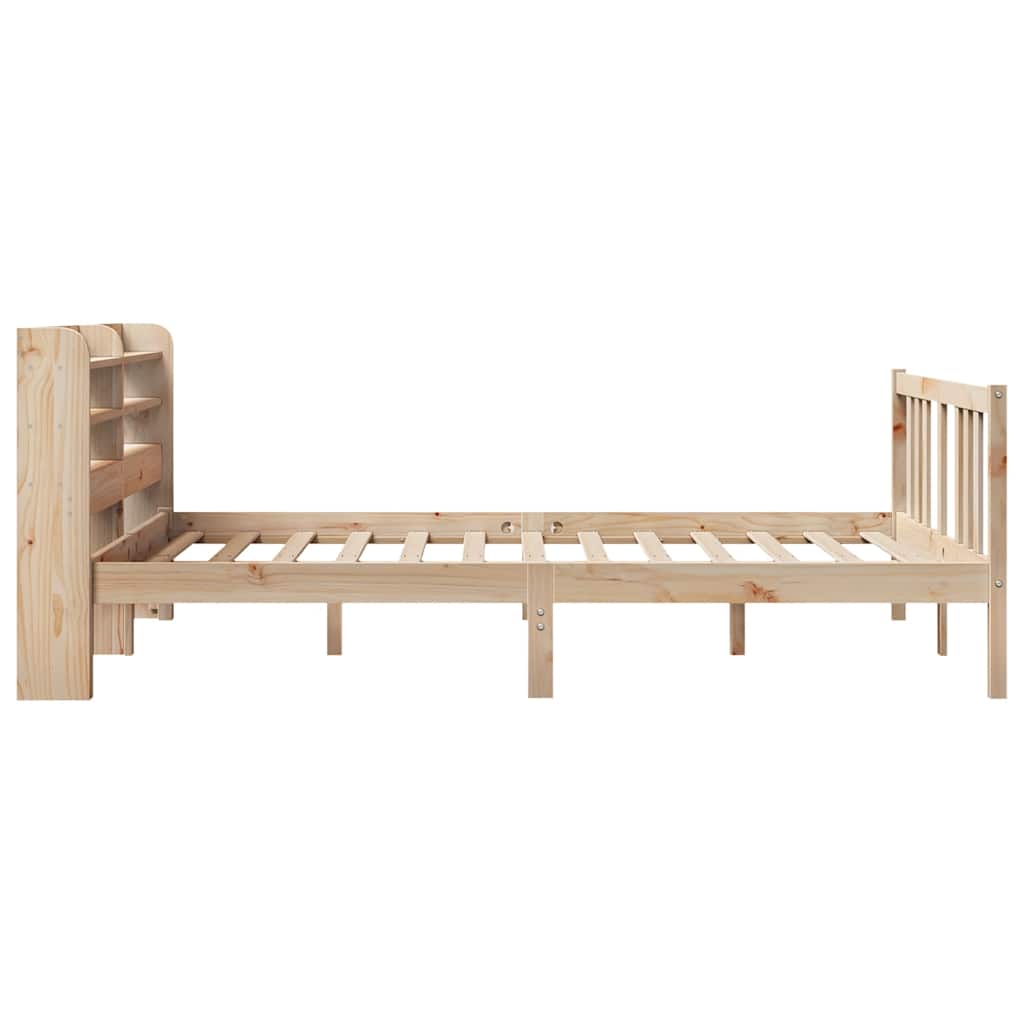 Bedframe met hoofdbord massief grenenhout 135x190 cm is nu te koop bij PeponiXL, paradijselijk wonen!