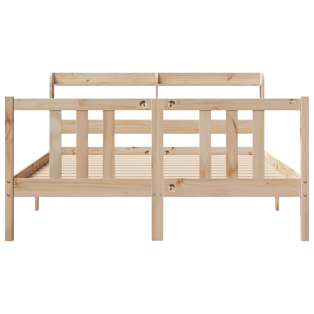 Bedframe met hoofdbord massief grenenhout 120x200 cm is nu te koop bij PeponiXL, paradijselijk wonen!