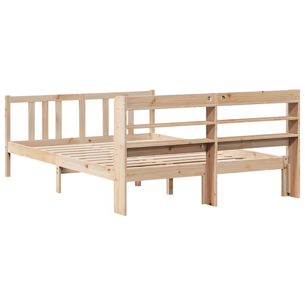Bedframe met hoofdbord massief grenenhout 120x200 cm is nu te koop bij PeponiXL, paradijselijk wonen!