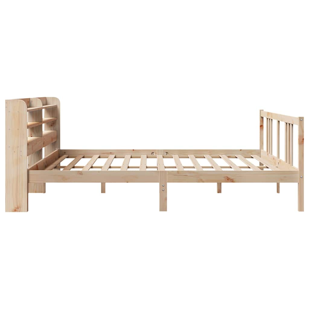 Bedframe met hoofdbord massief grenenhout 200x200 cm is nu te koop bij PeponiXL, paradijselijk wonen!