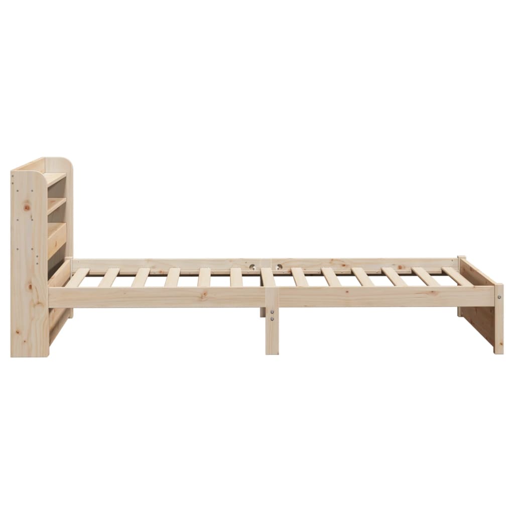 Bedframe met hoofdbord massief grenenhout 75x190 cm is nu te koop bij PeponiXL, paradijselijk wonen!