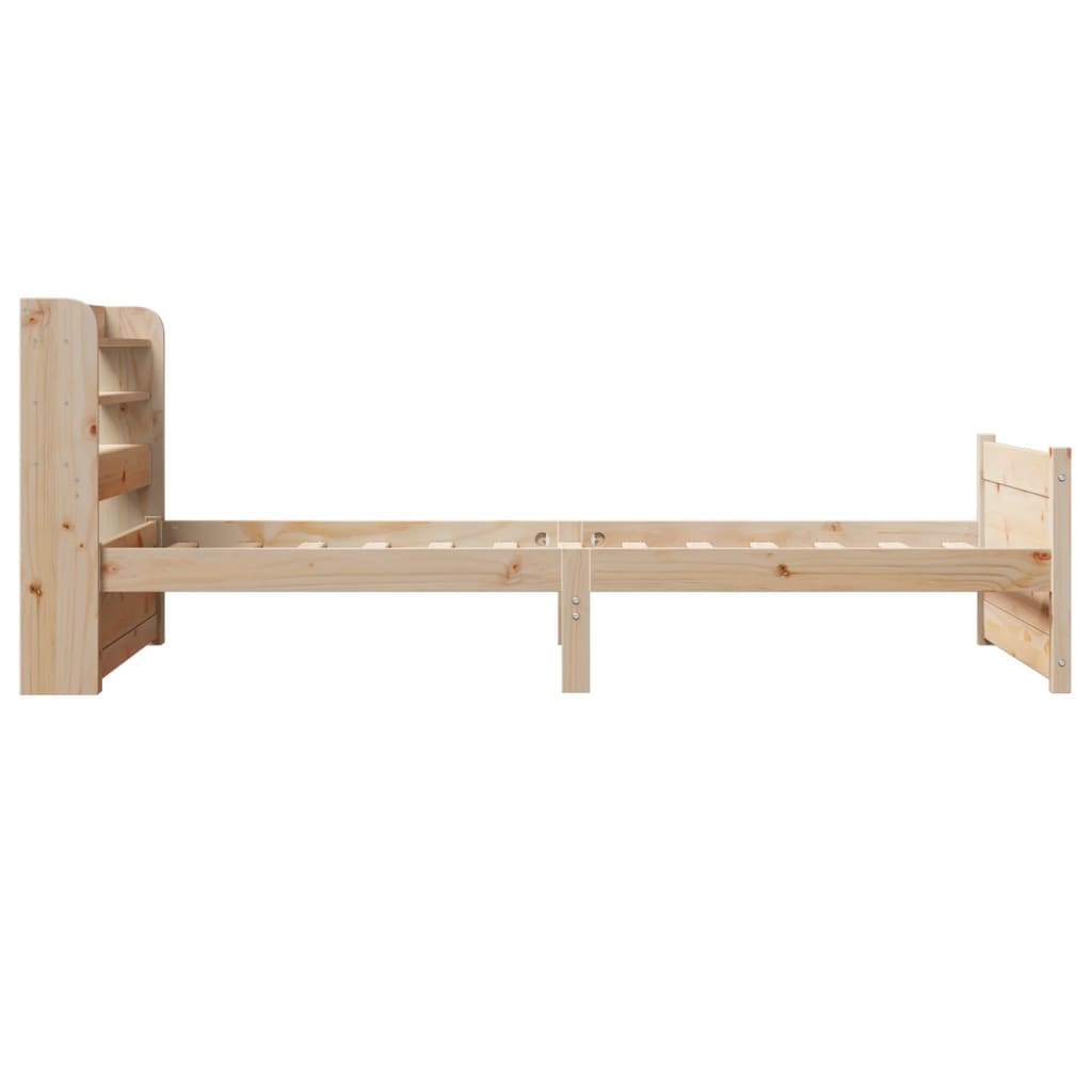 Bedframe met hoofdbord massief grenenhout 75x190 cm is nu te koop bij PeponiXL, paradijselijk wonen!