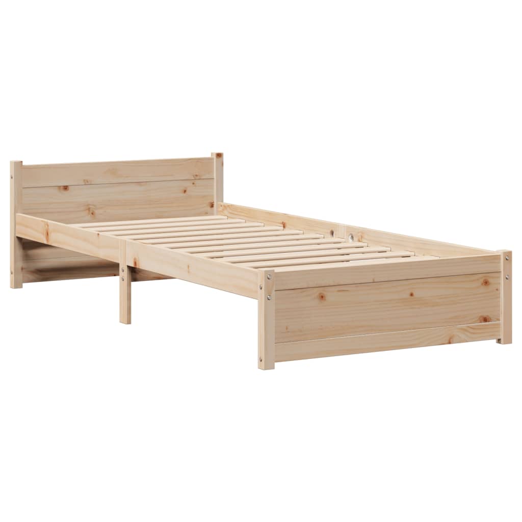 Bedframe met hoofdbord massief grenenhout 90x190 cm is nu te koop bij PeponiXL, paradijselijk wonen!