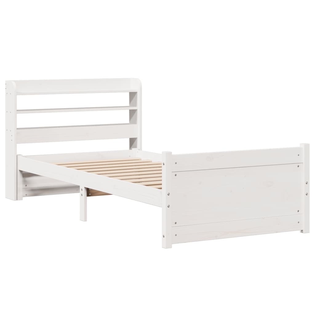 Bedframe met hoofdeinde zonder matras 90x190 cm wit is nu te koop bij PeponiXL, paradijselijk wonen!