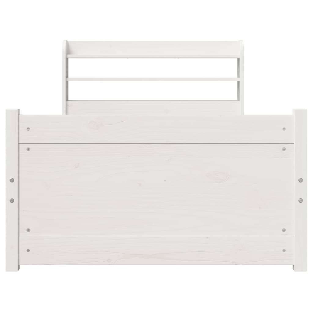 Bedframe met hoofdeinde zonder matras 90x190 cm wit is nu te koop bij PeponiXL, paradijselijk wonen!