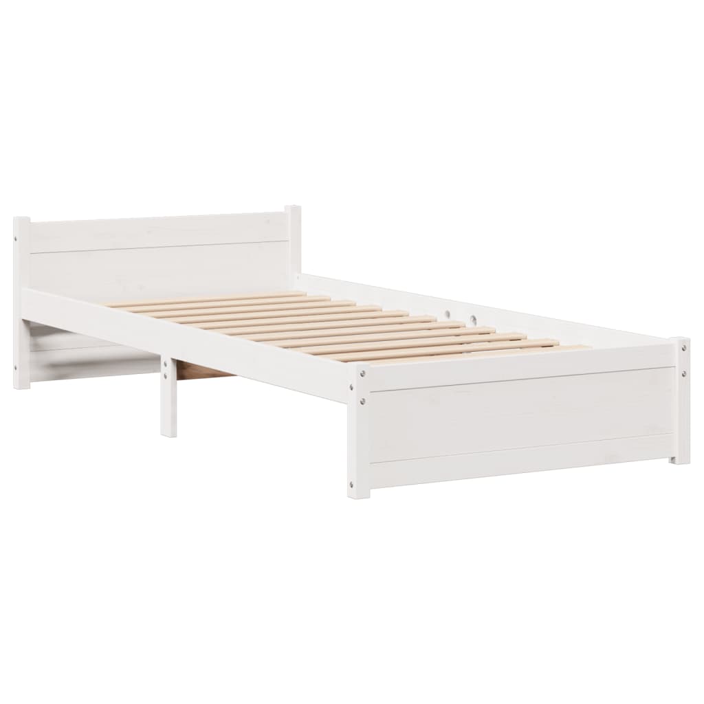 Bedframe met hoofdeinde zonder matras 90x190 cm wit is nu te koop bij PeponiXL, paradijselijk wonen!