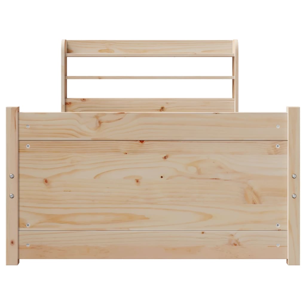 Bedframe met hoofdbord massief grenenhout 90x200 cm is nu te koop bij PeponiXL, paradijselijk wonen!
