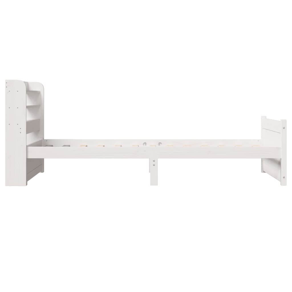 Bedframe met hoofdeinde zonder matras 100x200 cm wit