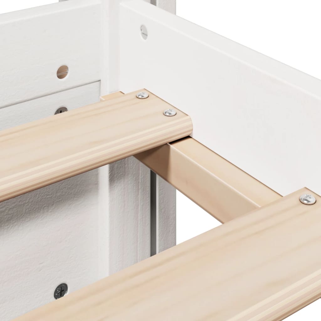 Bedframe met hoofdeinde zonder matras 100x200 cm wit