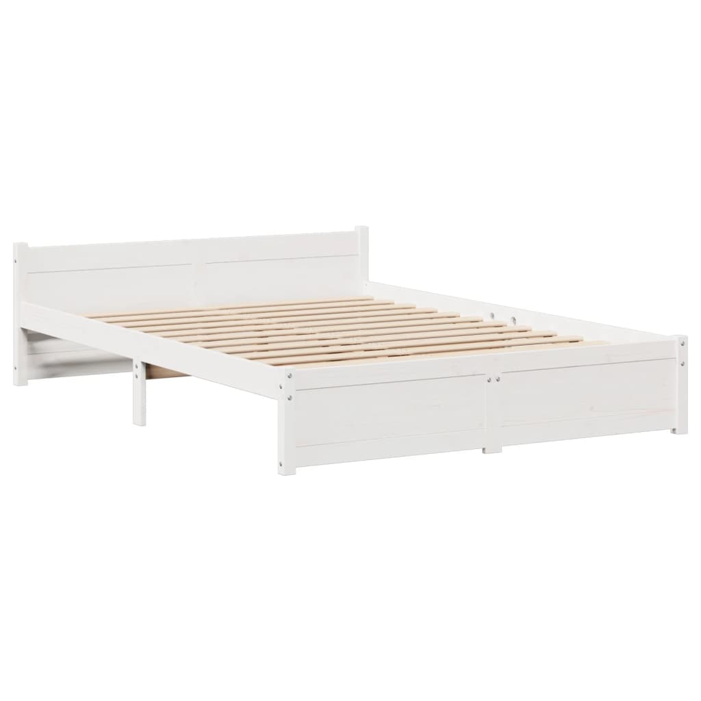 Bedframe met hoofdeinde zonder matras 120x200 cm wit is nu te koop bij PeponiXL, paradijselijk wonen!