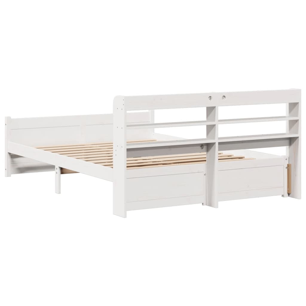 Bedframe met hoofdeinde zonder matras 120x200 cm wit is nu te koop bij PeponiXL, paradijselijk wonen!