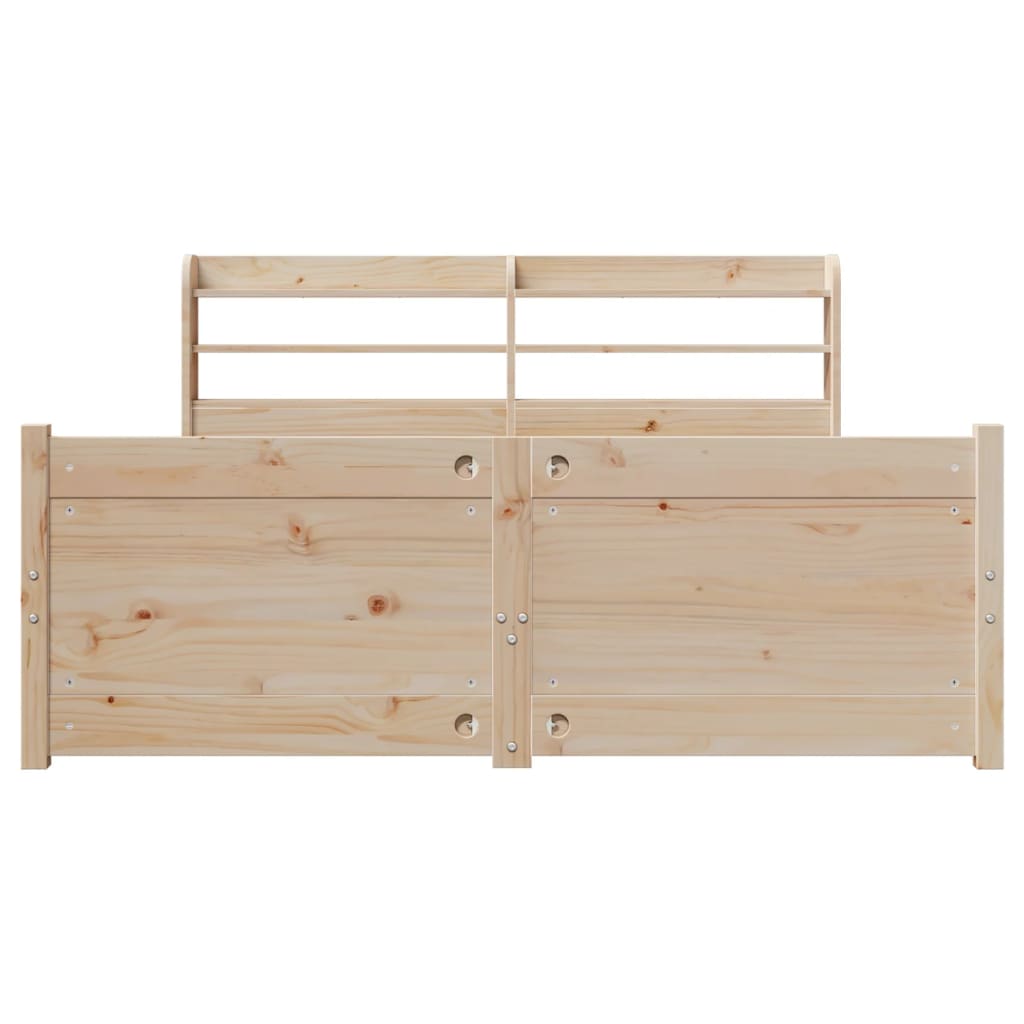 Bedframe met hoofdbord massief grenenhout wit 140x200 cm is nu te koop bij PeponiXL, paradijselijk wonen!