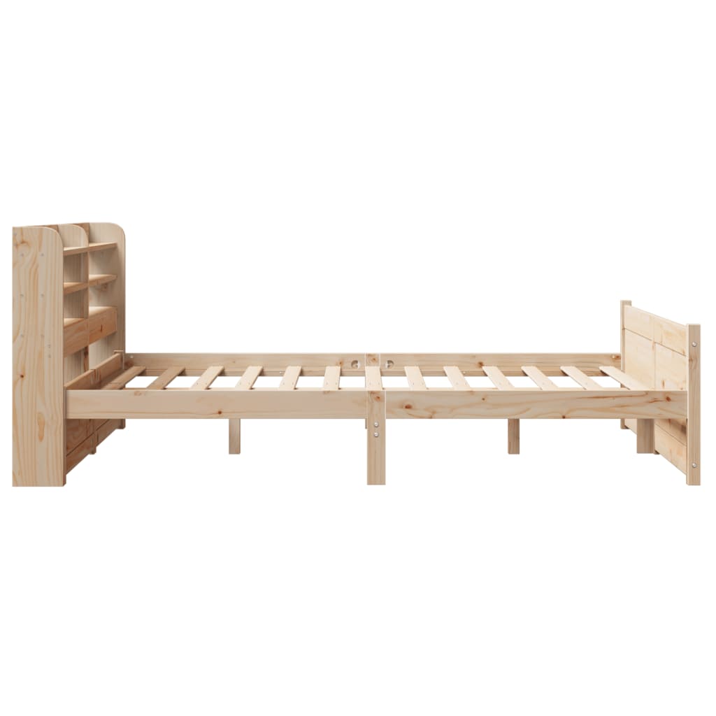 Bedframe met hoofdbord massief grenenhout wit 140x200 cm is nu te koop bij PeponiXL, paradijselijk wonen!