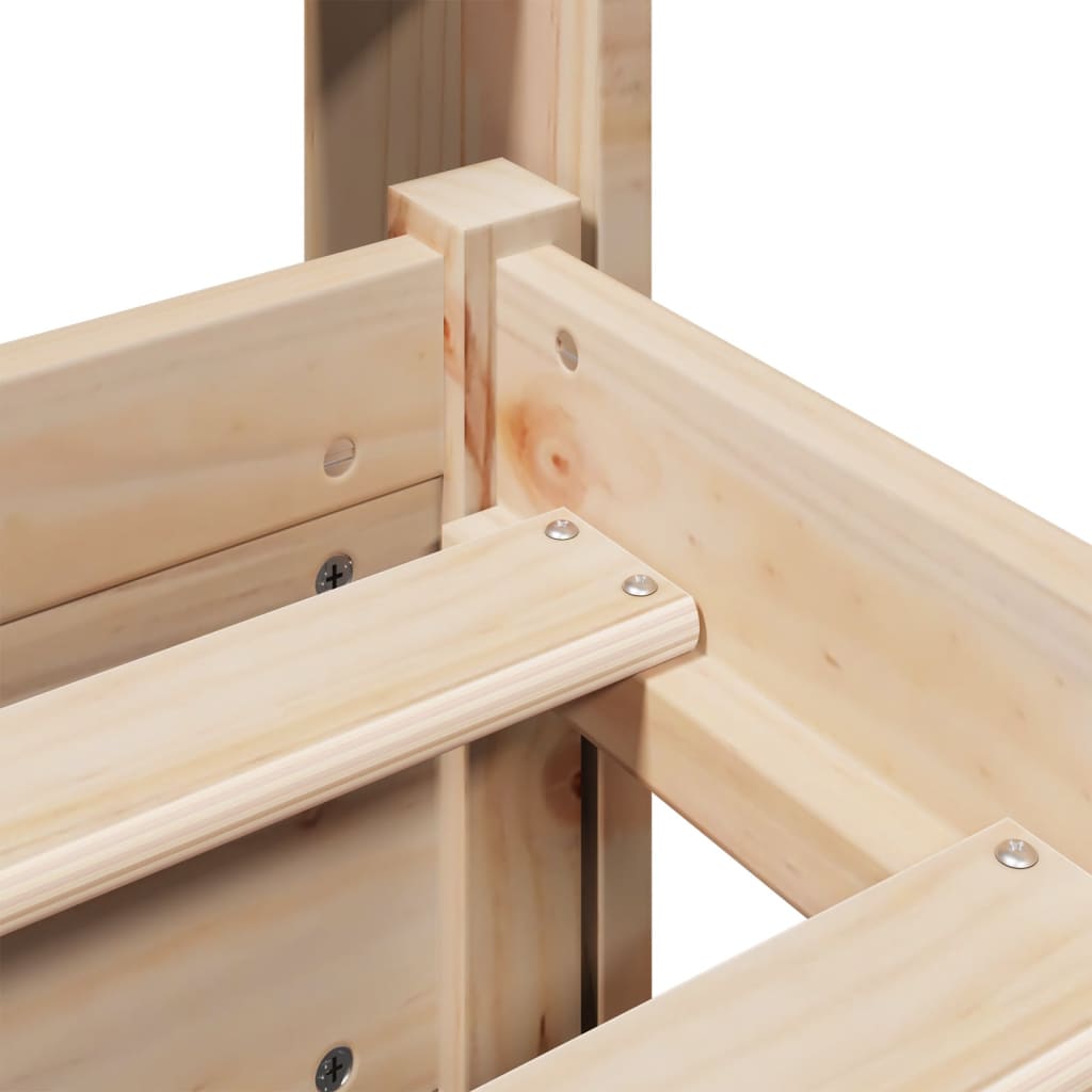 Bedframe met hoofdbord massief grenenhout wit 140x200 cm is nu te koop bij PeponiXL, paradijselijk wonen!