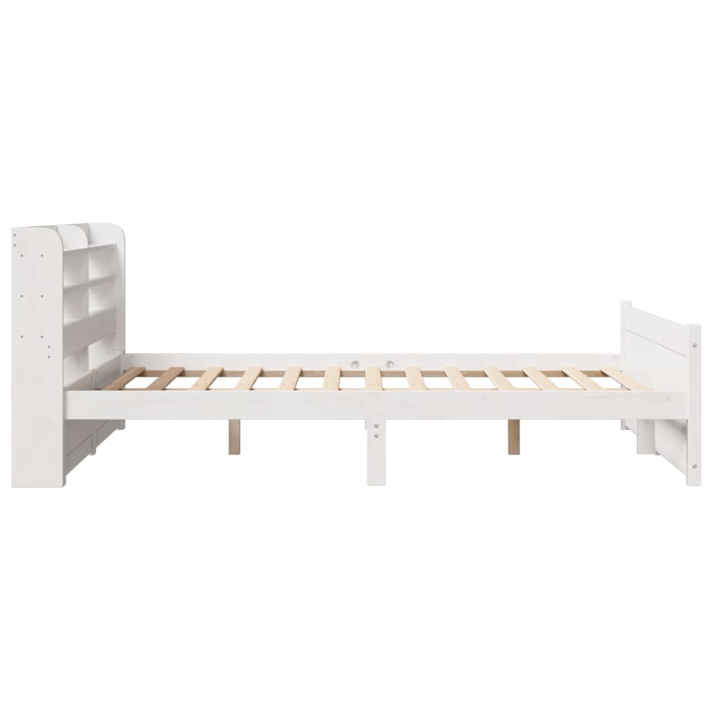 Bedframe met hoofdeinde zonder matras 140x200 cm wit is nu te koop bij PeponiXL, paradijselijk wonen!