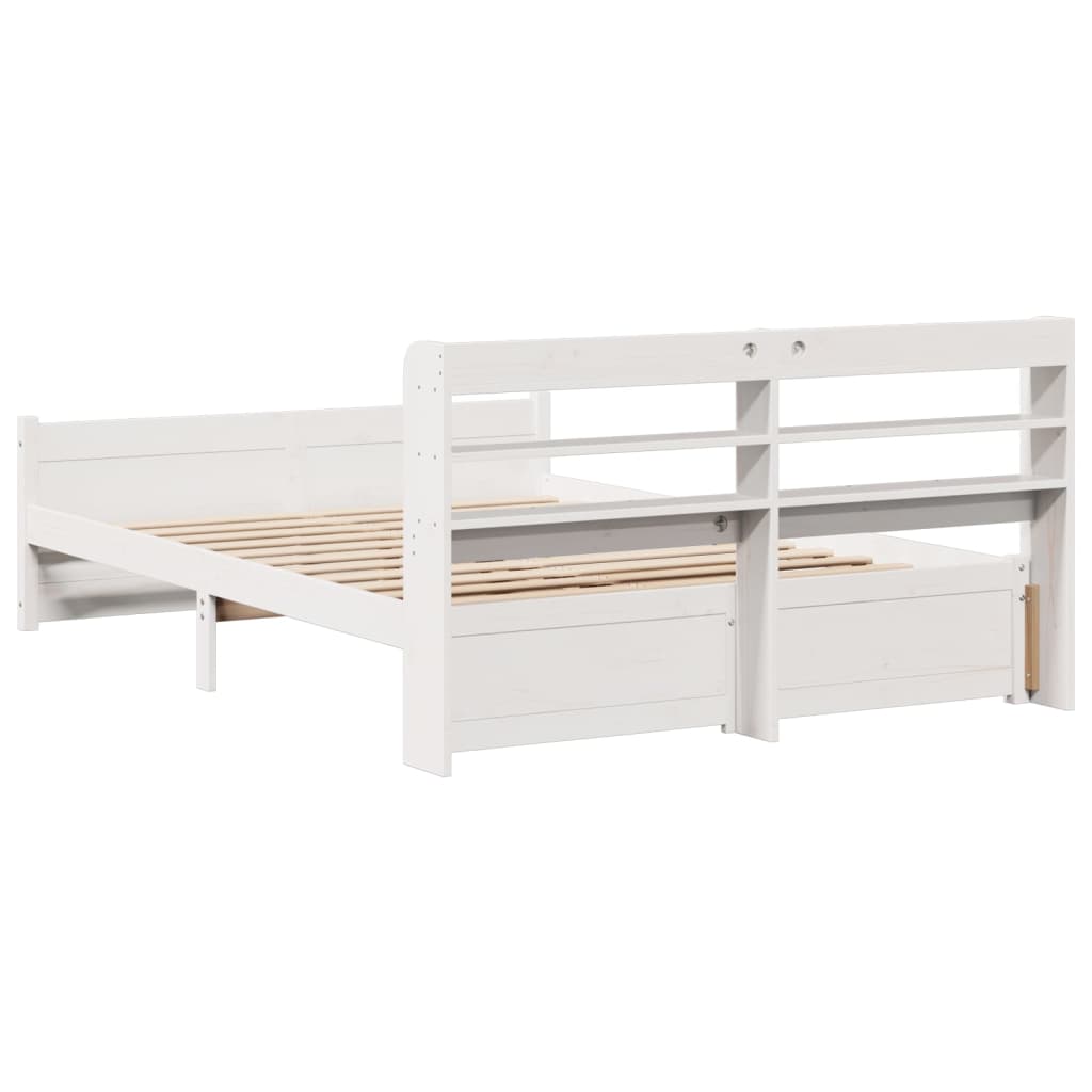 Bedframe met hoofdeinde zonder matras 140x200 cm wit is nu te koop bij PeponiXL, paradijselijk wonen!