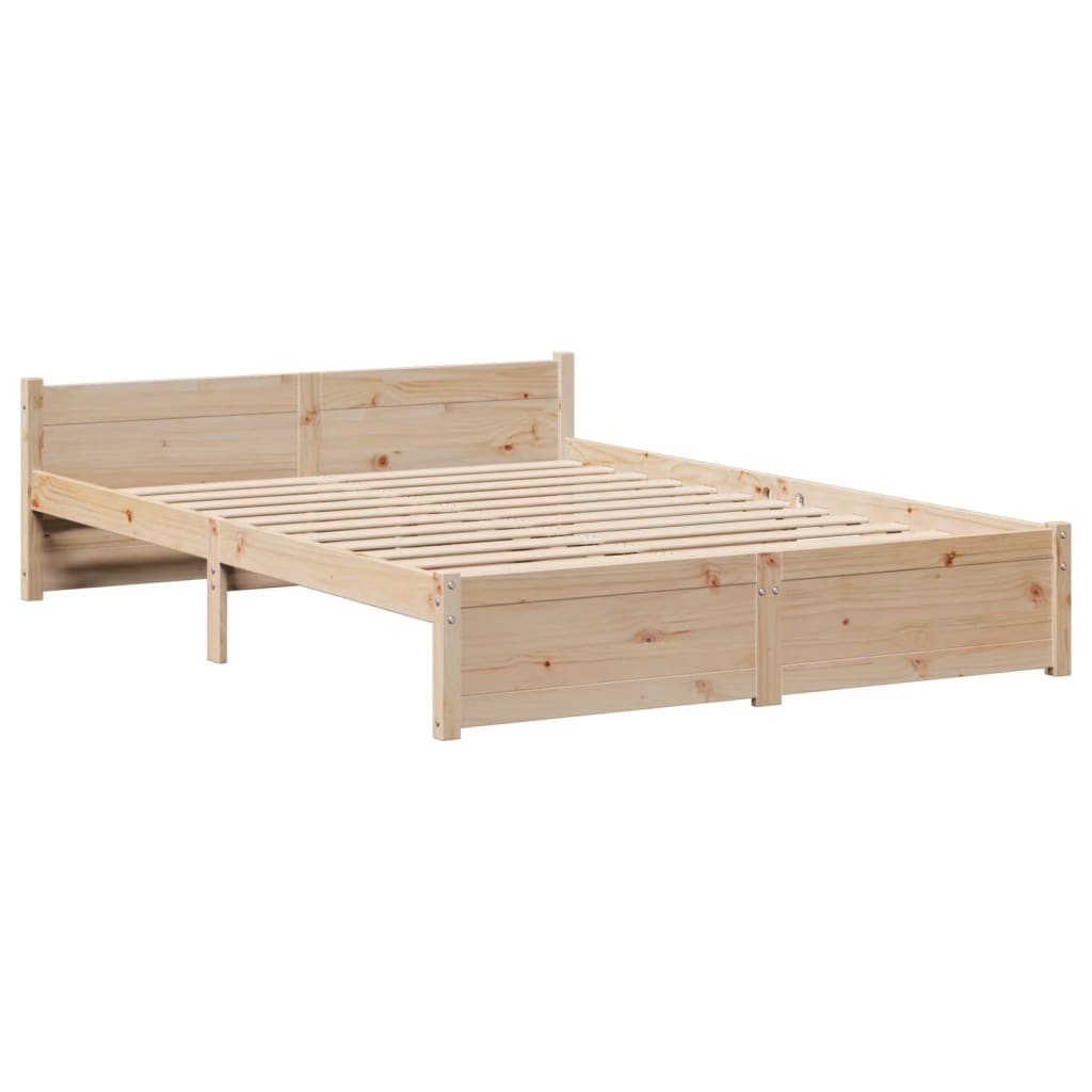 Bedframe met hoofdbord massief grenenhout 150x200 cm is nu te koop bij PeponiXL, paradijselijk wonen!