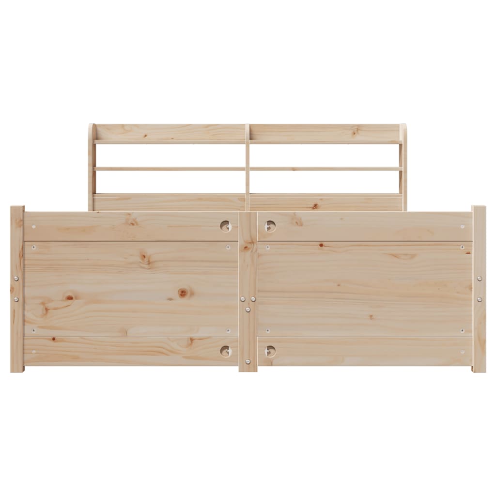 Bedframe met hoofdbord massief grenenhout 150x200 cm is nu te koop bij PeponiXL, paradijselijk wonen!