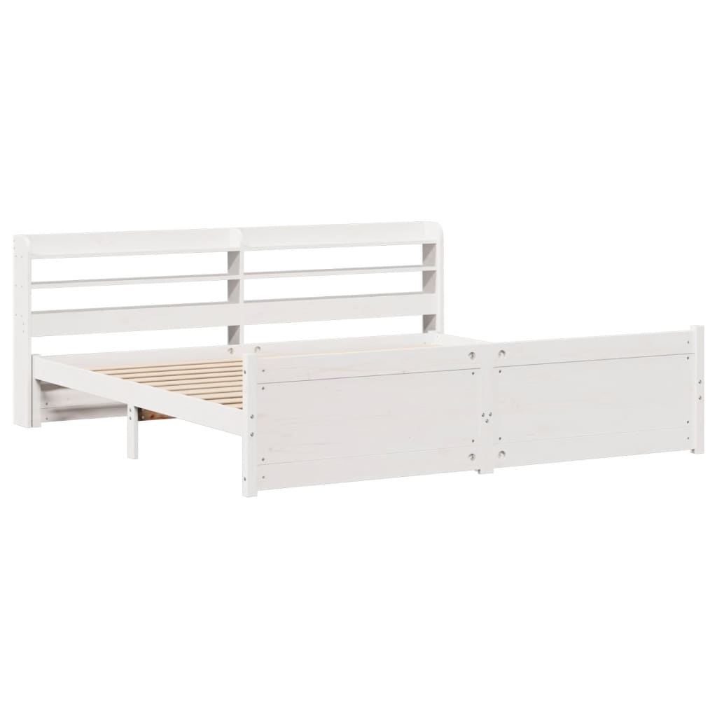 Bedframe met hoofdeinde zonder matras 180x200 cm wit is nu te koop bij PeponiXL, paradijselijk wonen!