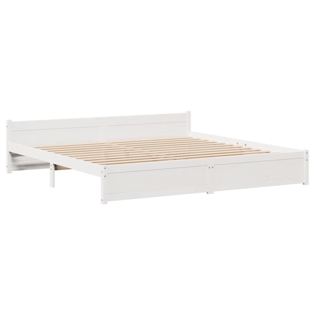 Bedframe met hoofdeinde zonder matras 180x200 cm wit is nu te koop bij PeponiXL, paradijselijk wonen!