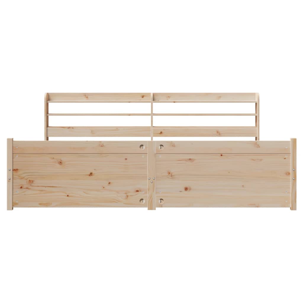 Bedframe met hoofdbord massief grenenhout 200x200 cm is nu te koop bij PeponiXL, paradijselijk wonen!