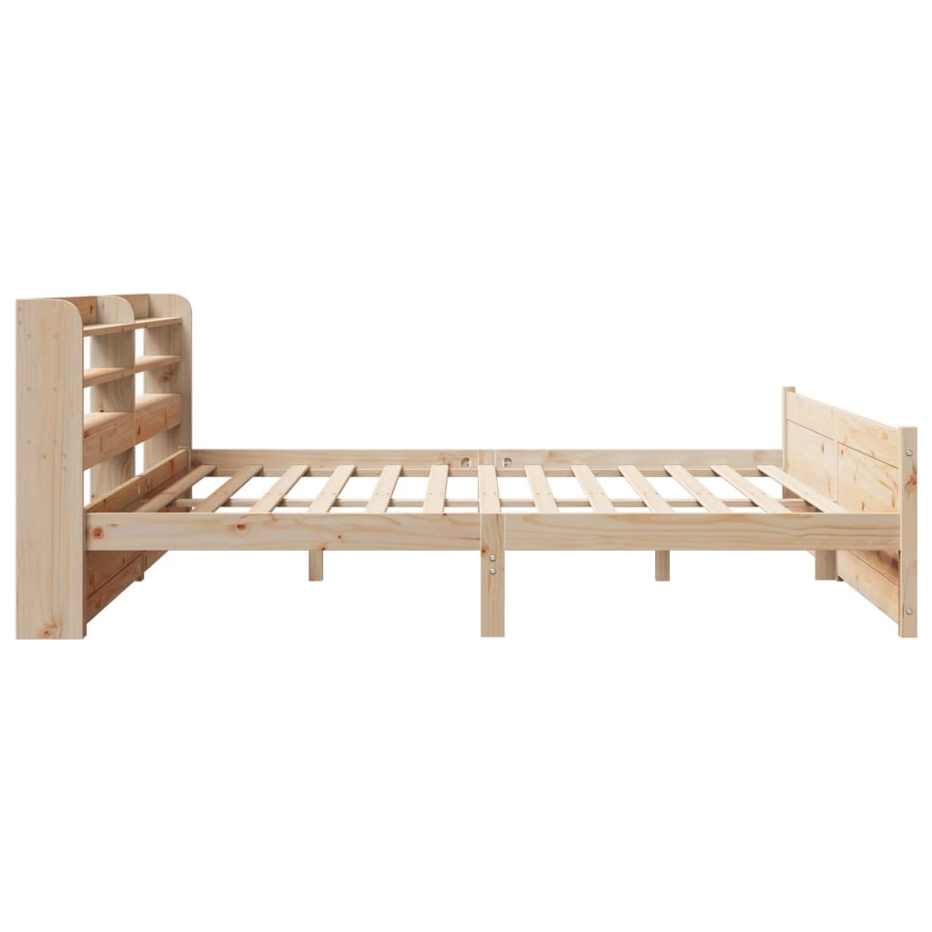 Bedframe met hoofdbord massief grenenhout 200x200 cm is nu te koop bij PeponiXL, paradijselijk wonen!