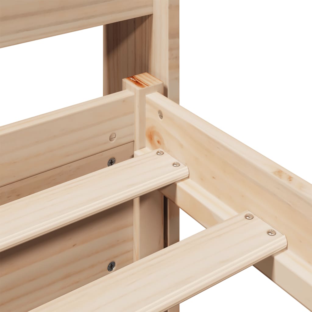 Bedframe met hoofdbord massief grenenhout 200x200 cm is nu te koop bij PeponiXL, paradijselijk wonen!