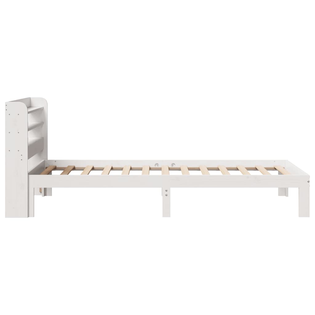 Bedframe met hoofdbord massief grenenhout wit 75x190 cm is nu te koop bij PeponiXL, paradijselijk wonen!