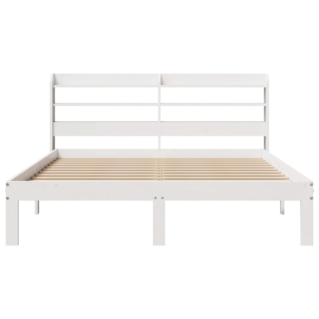 Bedframe met hoofdeinde zonder matras 140x190 cm wit is nu te koop bij PeponiXL, paradijselijk wonen!