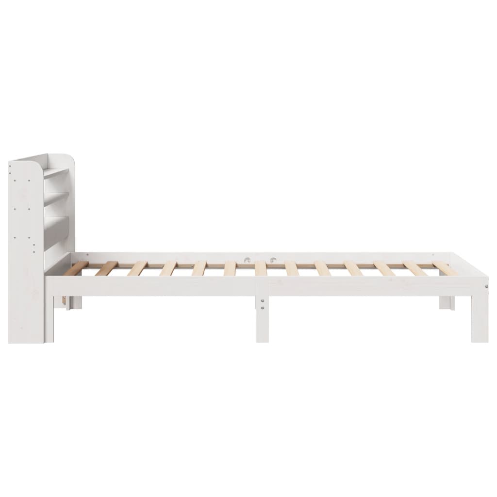 Bedframe met hoofdeinde zonder matras 90x200 cm wit is nu te koop bij PeponiXL, paradijselijk wonen!