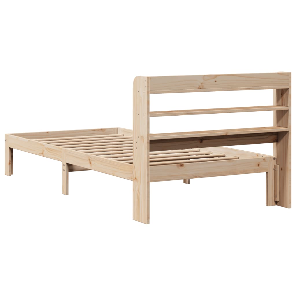 Bedframe met hoofdbord massief grenenhout 100x200 cm is nu te koop bij PeponiXL, paradijselijk wonen!