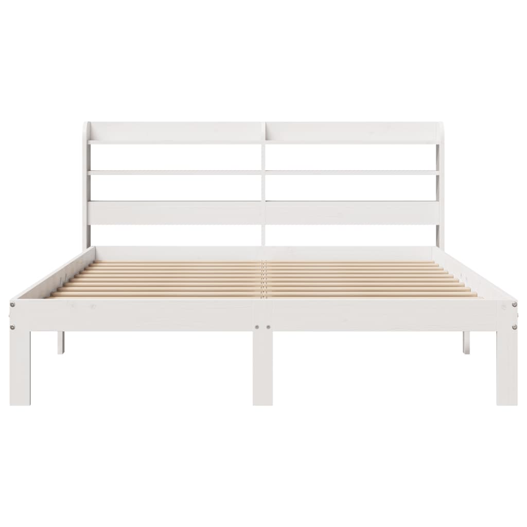 Bedframe met hoofdeinde zonder matras 120x200 cm wit is nu te koop bij PeponiXL, paradijselijk wonen!