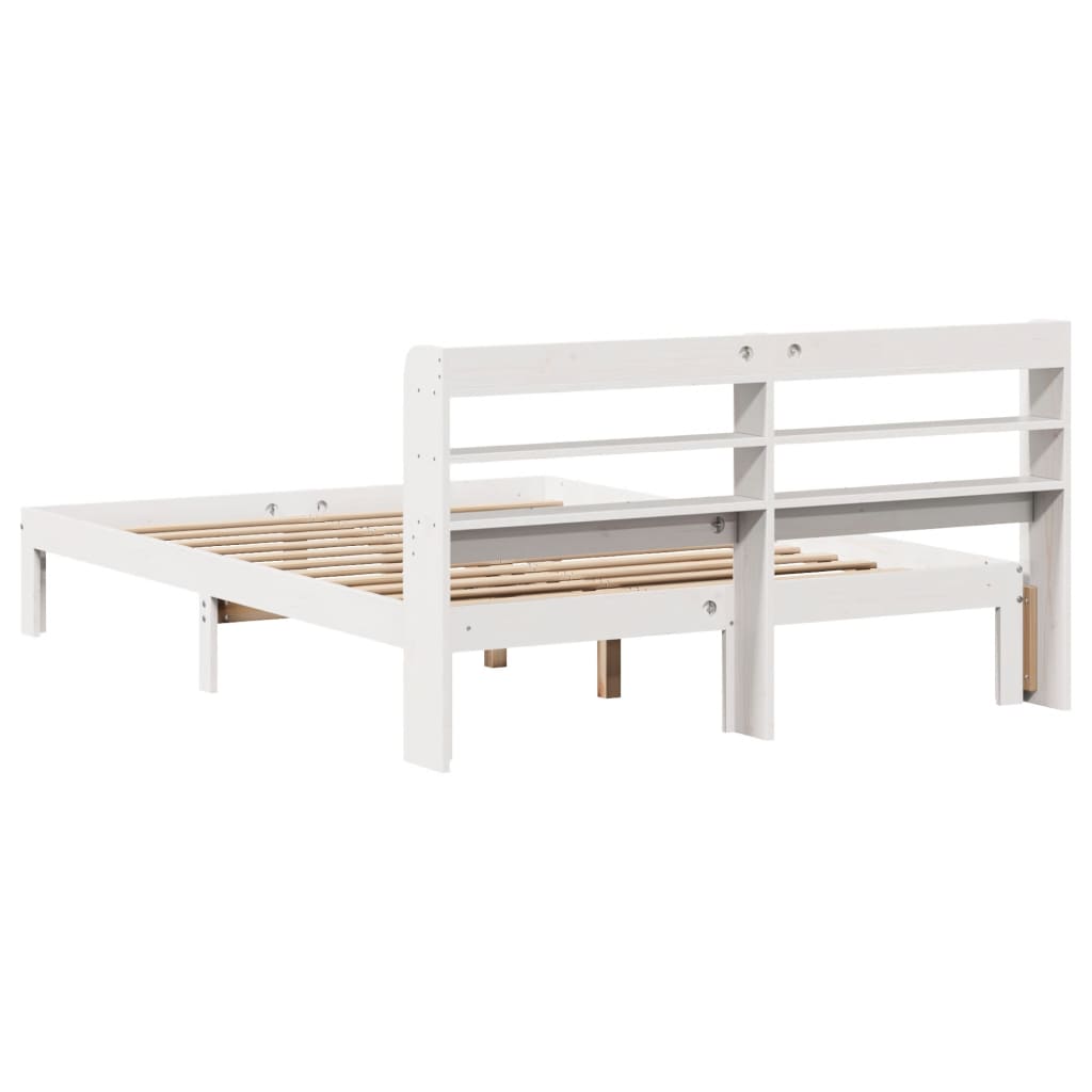 Bedframe met hoofdeinde zonder matras 120x200 cm wit is nu te koop bij PeponiXL, paradijselijk wonen!