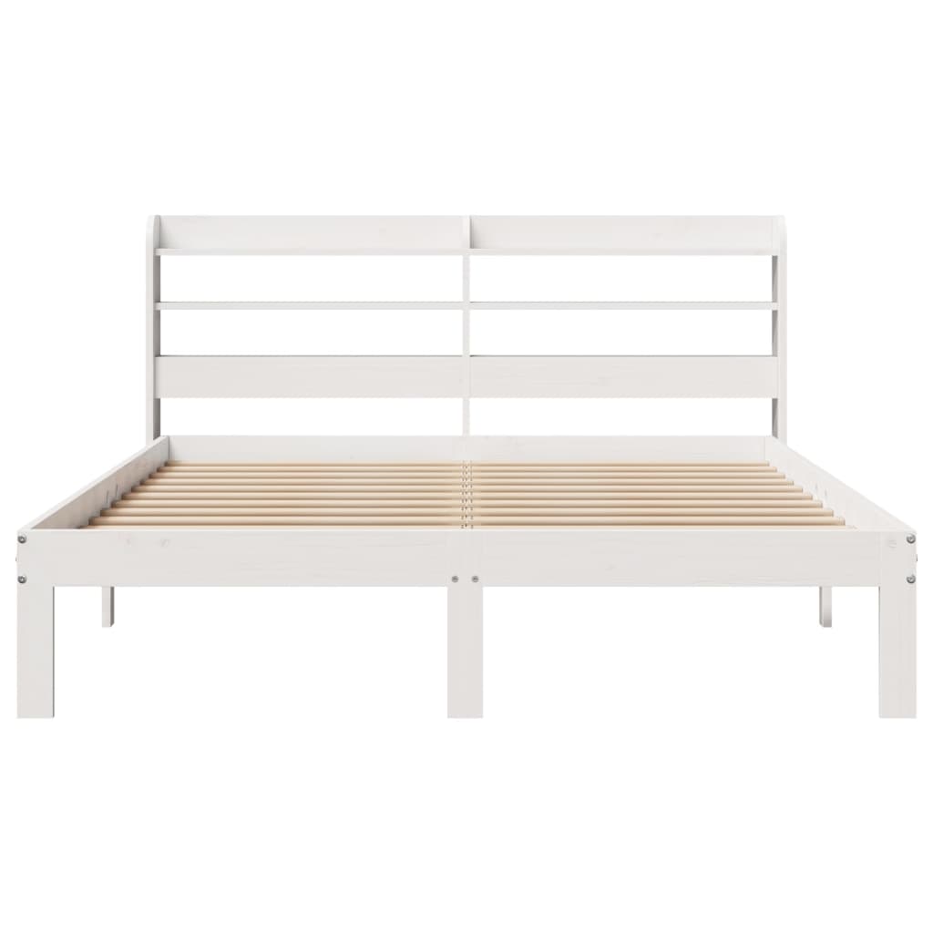 Bedframe met hoofdeinde zonder matras 140x200 cm wit is nu te koop bij PeponiXL, paradijselijk wonen!