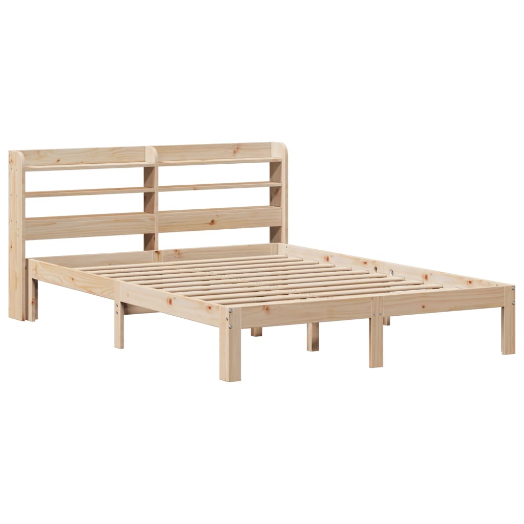 Bedframe met hoofdbord massief grenenhout 160x200 cm is nu te koop bij PeponiXL, paradijselijk wonen!