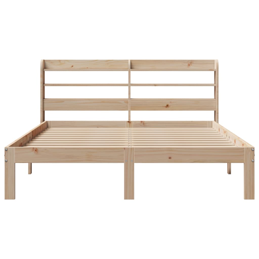 Bedframe met hoofdbord massief grenenhout 160x200 cm is nu te koop bij PeponiXL, paradijselijk wonen!
