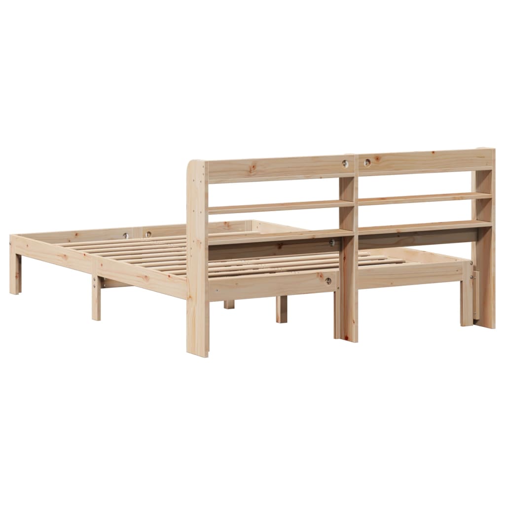 Bedframe met hoofdbord massief grenenhout 160x200 cm is nu te koop bij PeponiXL, paradijselijk wonen!