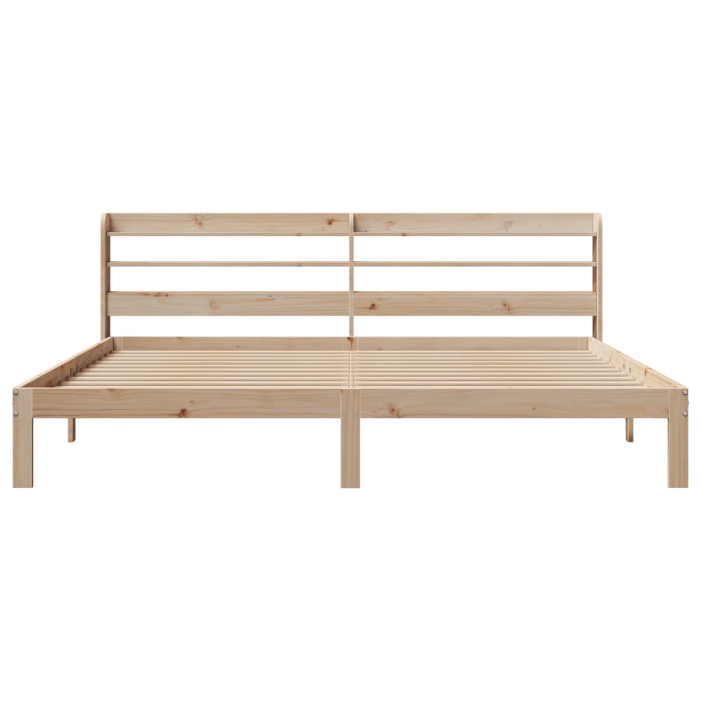 Bedframe met hoofdbord massief grenenhout 180x200 cm is nu te koop bij PeponiXL, paradijselijk wonen!