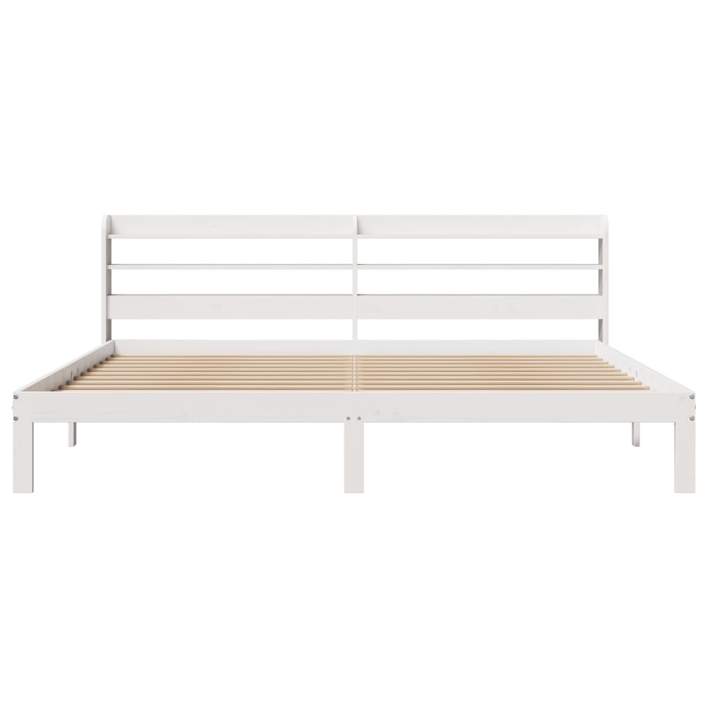 Bedframe met hoofdeinde zonder matras 180x200 cm wit is nu te koop bij PeponiXL, paradijselijk wonen!