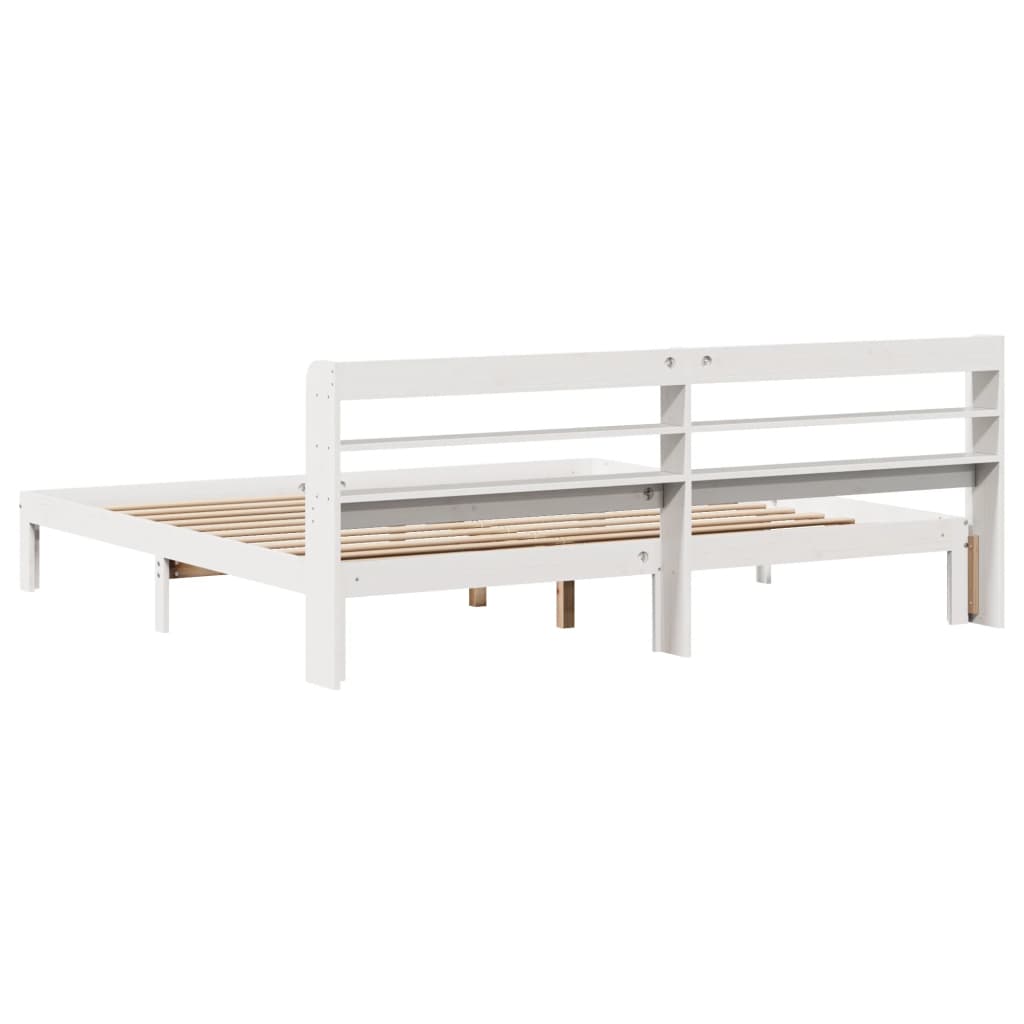 Bedframe met hoofdeinde zonder matras 180x200 cm wit is nu te koop bij PeponiXL, paradijselijk wonen!