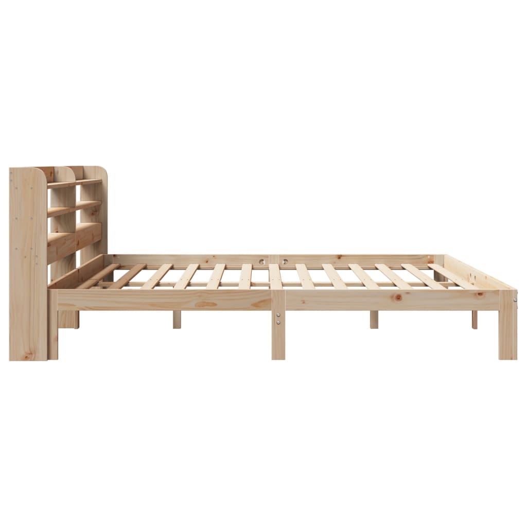 Bedframe met hoofdbord massief grenenhout 200x200 cm is nu te koop bij PeponiXL, paradijselijk wonen!