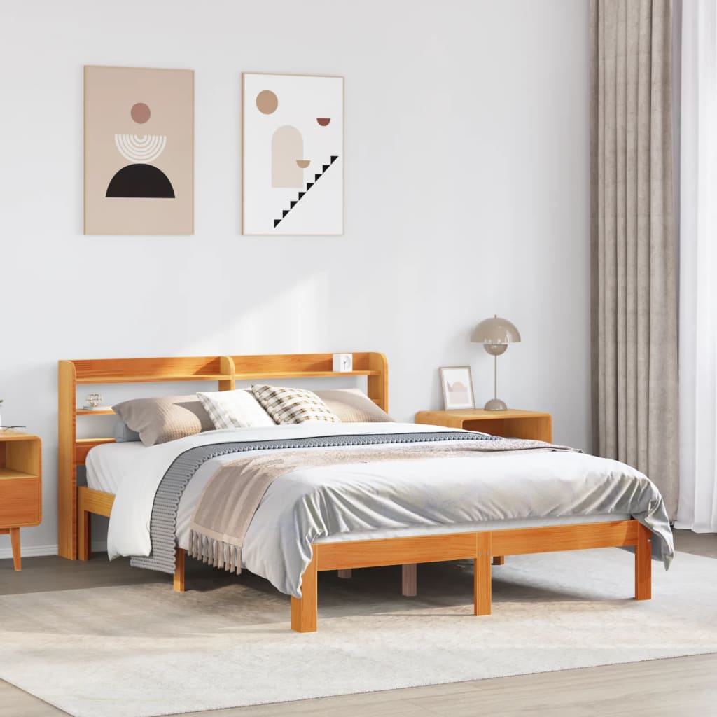Bedframe zonder matras massief grenenhout wasbruin 120x190 cm is nu te koop bij PeponiXL, paradijselijk wonen!